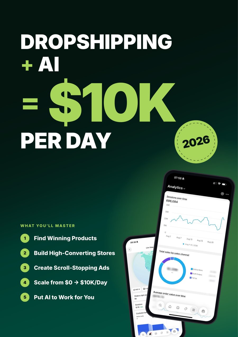 Dropshipping + AI ebook cover
